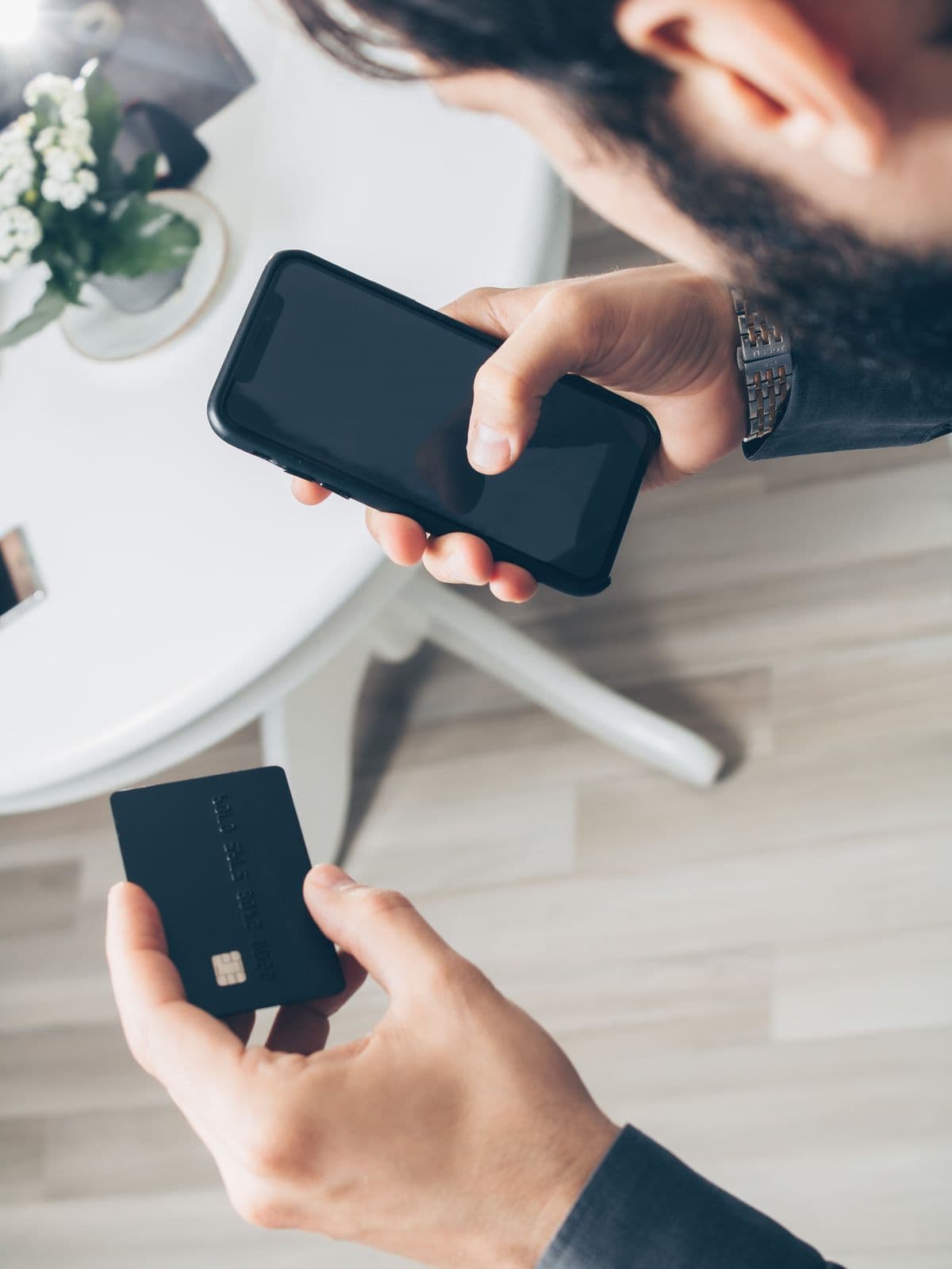 A person managing their money securely from their phone